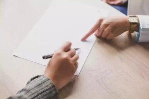 Business contract signing
