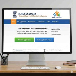 The homepage of the MSME Samadhaan portal for payment recovery